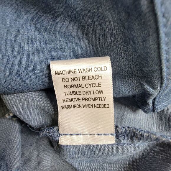 Bluet Sleeveless Two Tone Cotton Tie Waist Dress Blue Size 6 Petite - Picture 4 of 12